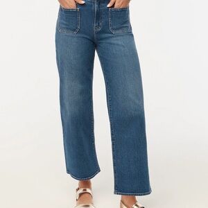 Wide Leg Patch Pocket Full Length Jean